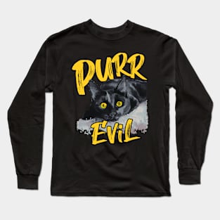 Cute Cat Purr Evil Long Sleeve T-Shirt